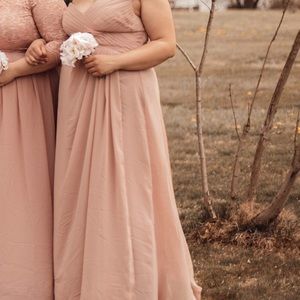 Chiffon bridesmaid dress in dusty rose